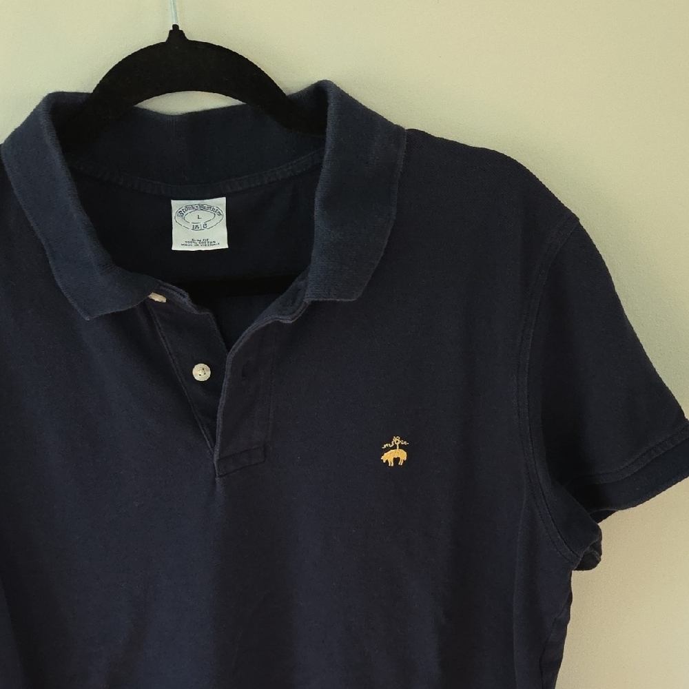 Brooks Brothers Navy Polo with Gold Logo - Picture 2 of 4